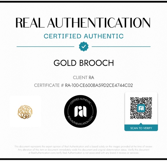 Euc Vintage CHANEL Filigree Gold Brooch CC Pin With COA - Picture 3 of 7